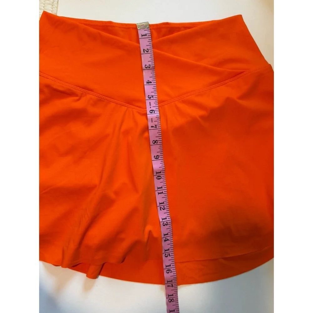Halara SoftlyZero Airy Crossover High Waist Athletic Skort Skirt Shorts Orange L